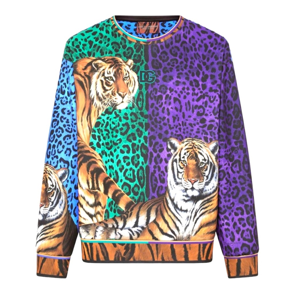 🆕 Dolce & Gabbana Tiger-Print long sleeve sweater - Purple